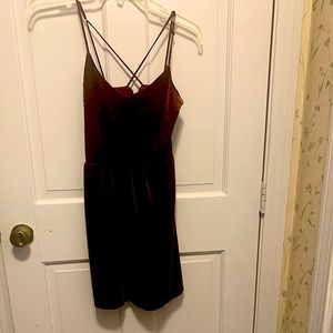Aeropostale stretch velvet dress- Rust-Small